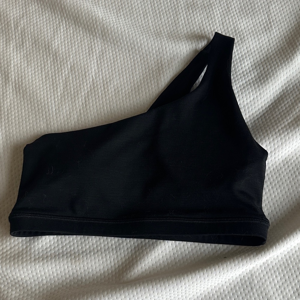 Fleo Black Asymmetrical Sports Bra